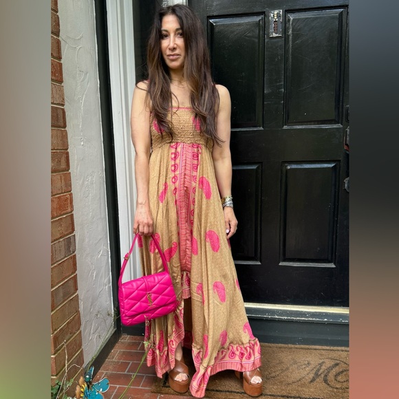 16 Beautiful Silk Blend One of a Kind Sleeveless Maxi Dress - Picture 2 of 5